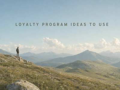 Minimalist landscape with "25 Loyalty Program Ideas to Steal in 2026" text overlaid in sky, illustrating article about custom