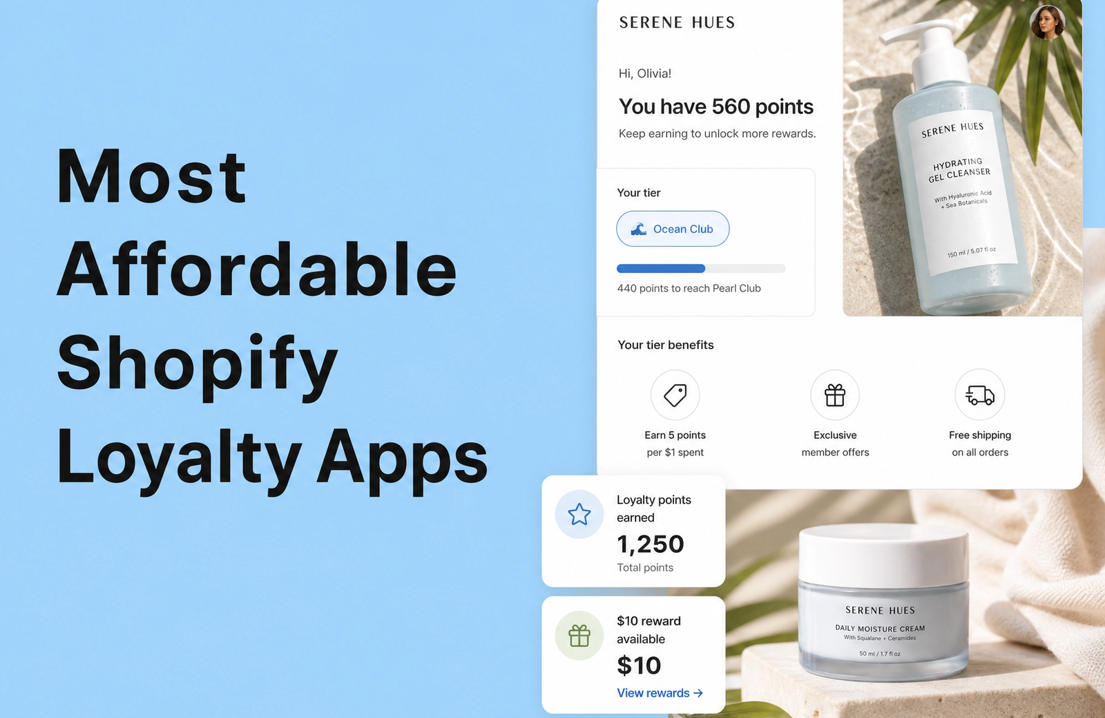 Minimalist landscape with "Most Affordable Shopify Loyalty Apps for Small and Growing Stores" text overlaid in the sky, repre