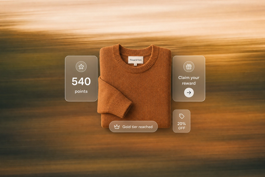 Minimalist landscape with article title "Best Shopify Loyalty Apps for Subscription Box Brands in 2026" displayed in the sky