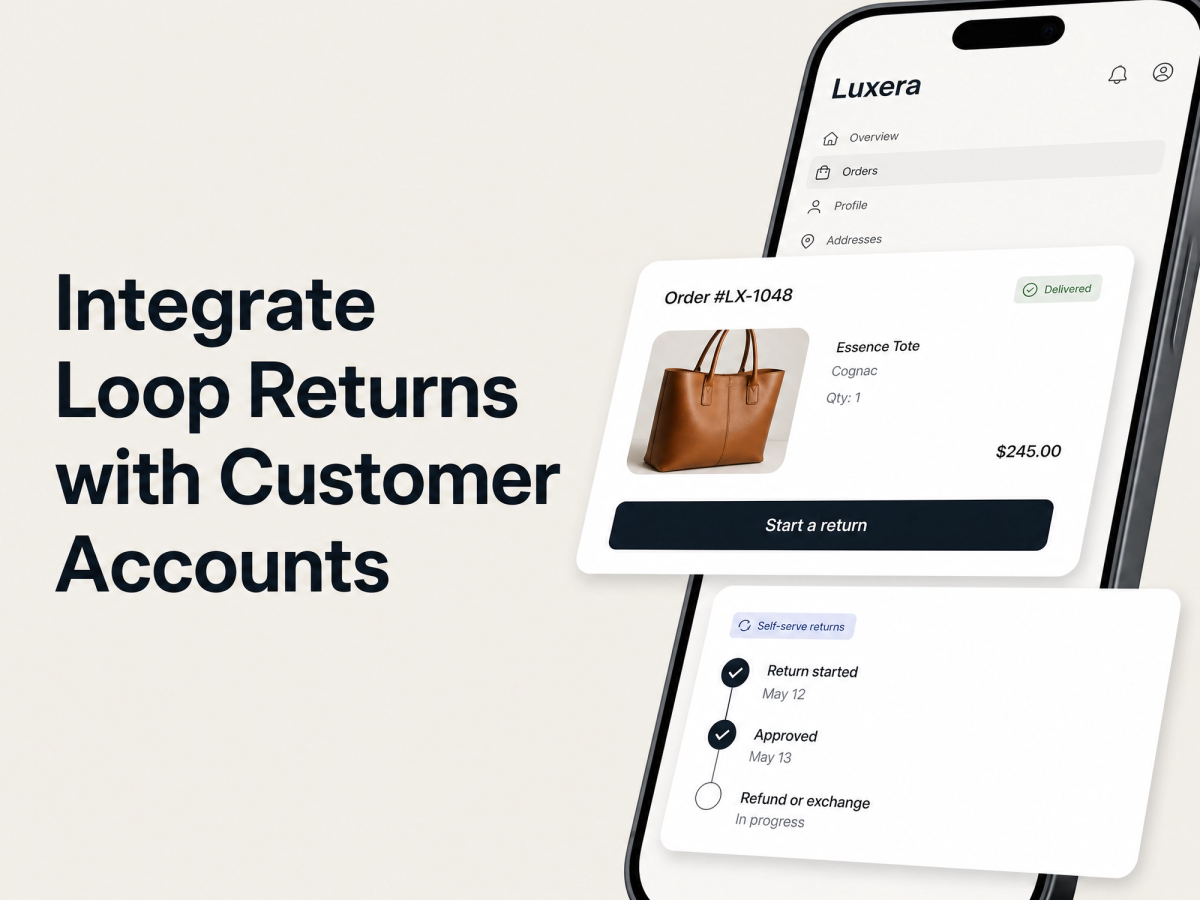 Integrate Loop Returns with Mage customer accounts: start and track returns from the account sidebar