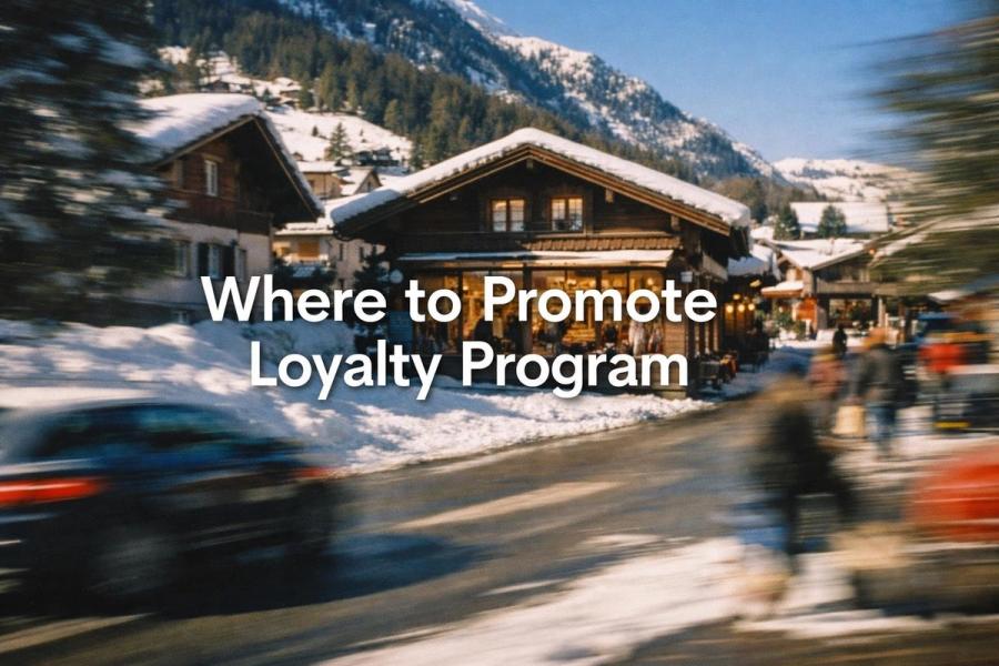 White text reading “Where to Promote Loyalty Program” over a soft gradient background.