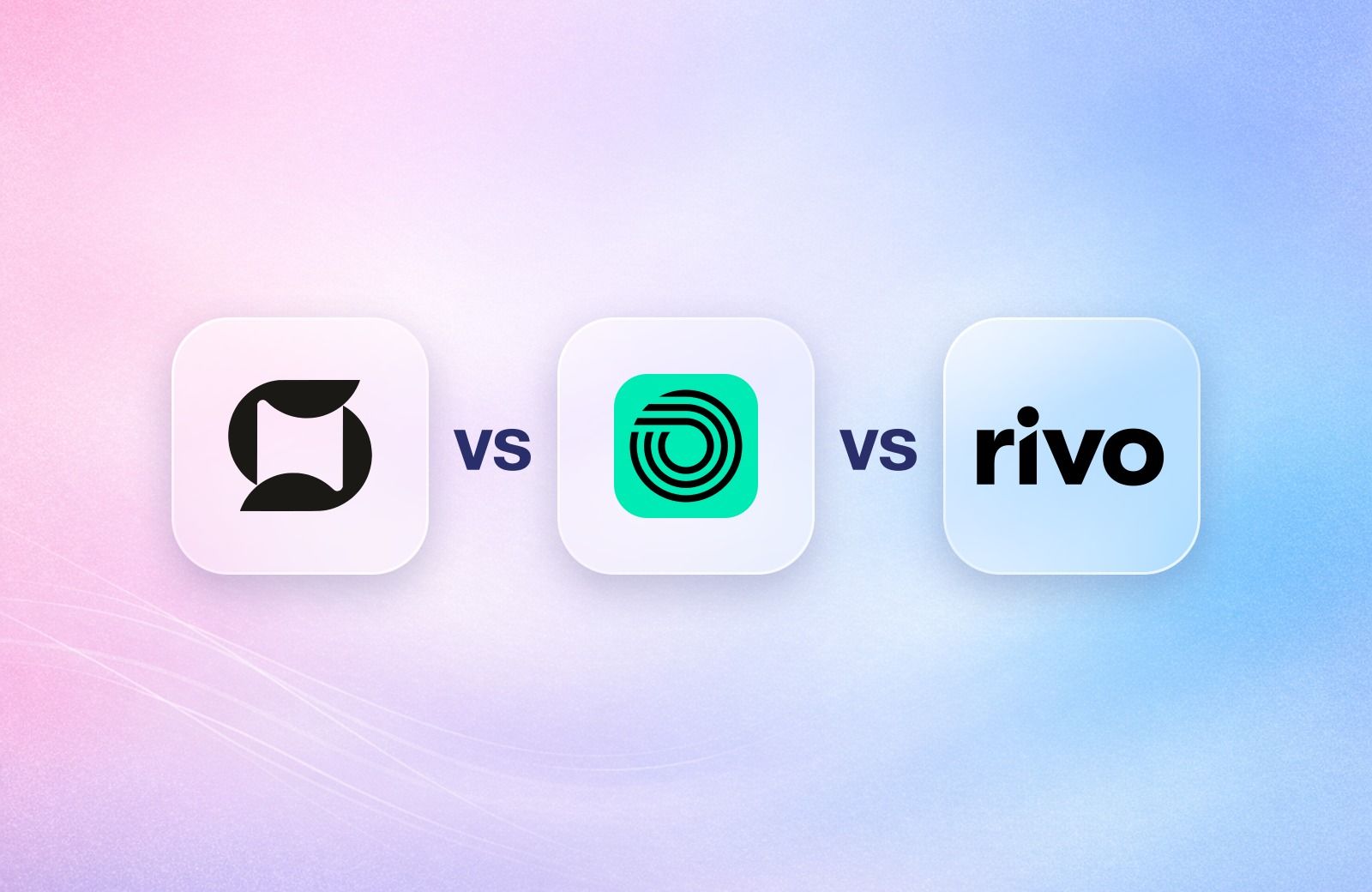 Mage, Okendo and Rivo logos on frosted glass tiles comparing the Shopify loyalty apps