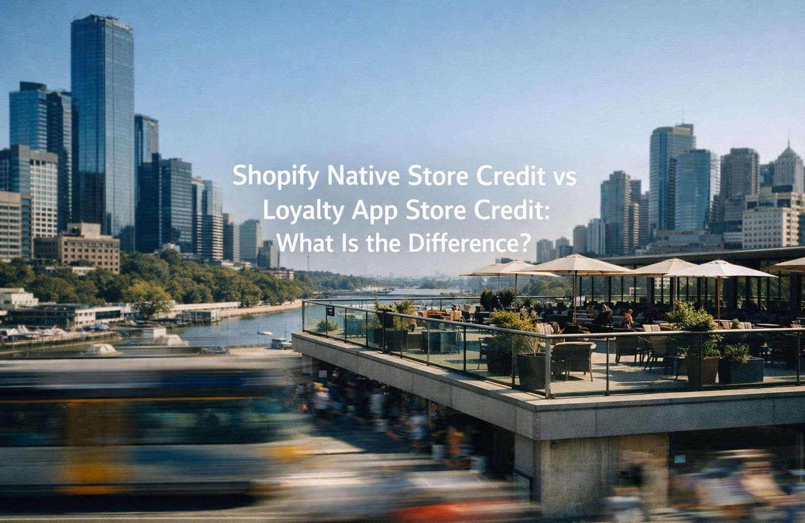 Text graphic reading “Shopify Native Store Credit vs Loyalty App Store Credit: What Is the Difference?” on a soft gradient ba