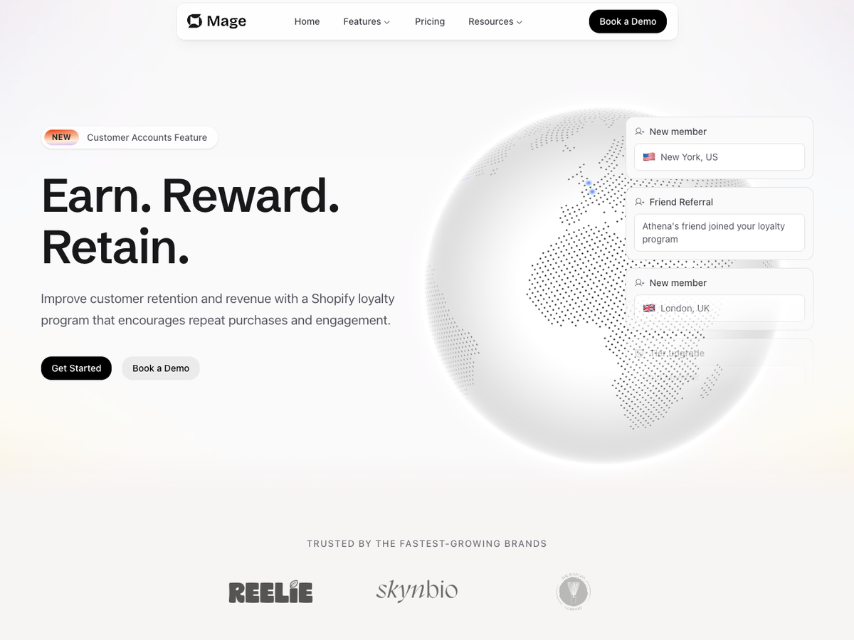 Mage Loyalty New Website Homepage