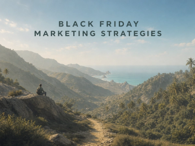 10 Best Black Friday Marketing Strategies to Drive More Sales: a minimalist cinematic landscape with the title in the sky