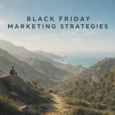 10 Best Black Friday Marketing Strategies to Drive More Sales: a minimalist cinematic landscape with the title in the sky