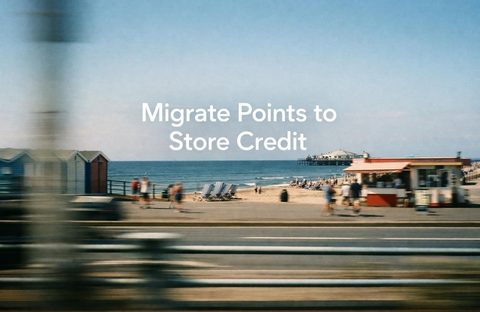 White text reading “Migrate Points to Store Credit” over a soft gradient background.