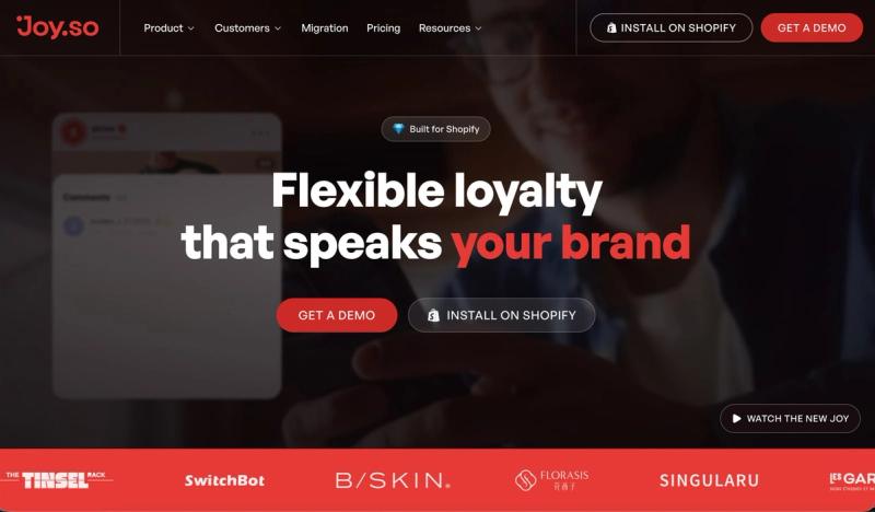 Joy Loyalty homepage
