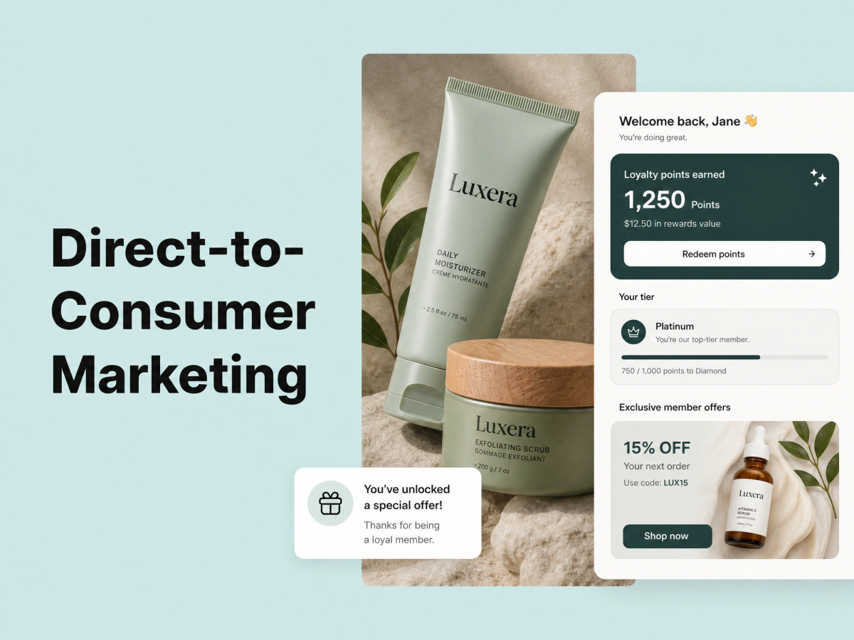 Direct-to-Consumer Marketing: A Complete Guide for 2026: a minimalist cinematic landscape with the title in the sky