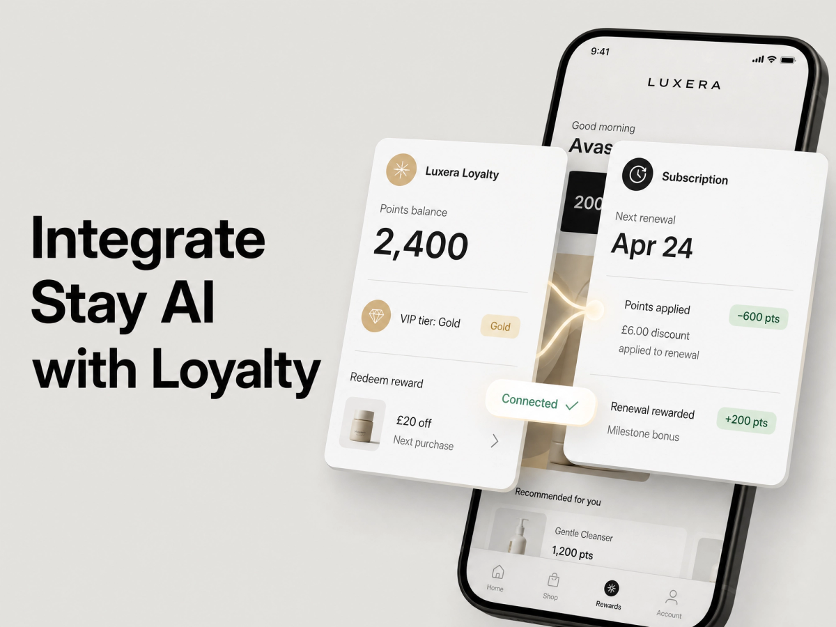 Integrate Stay AI with Mage Loyalty: subscribers redeem points for renewal discounts and earn milestone bonuses