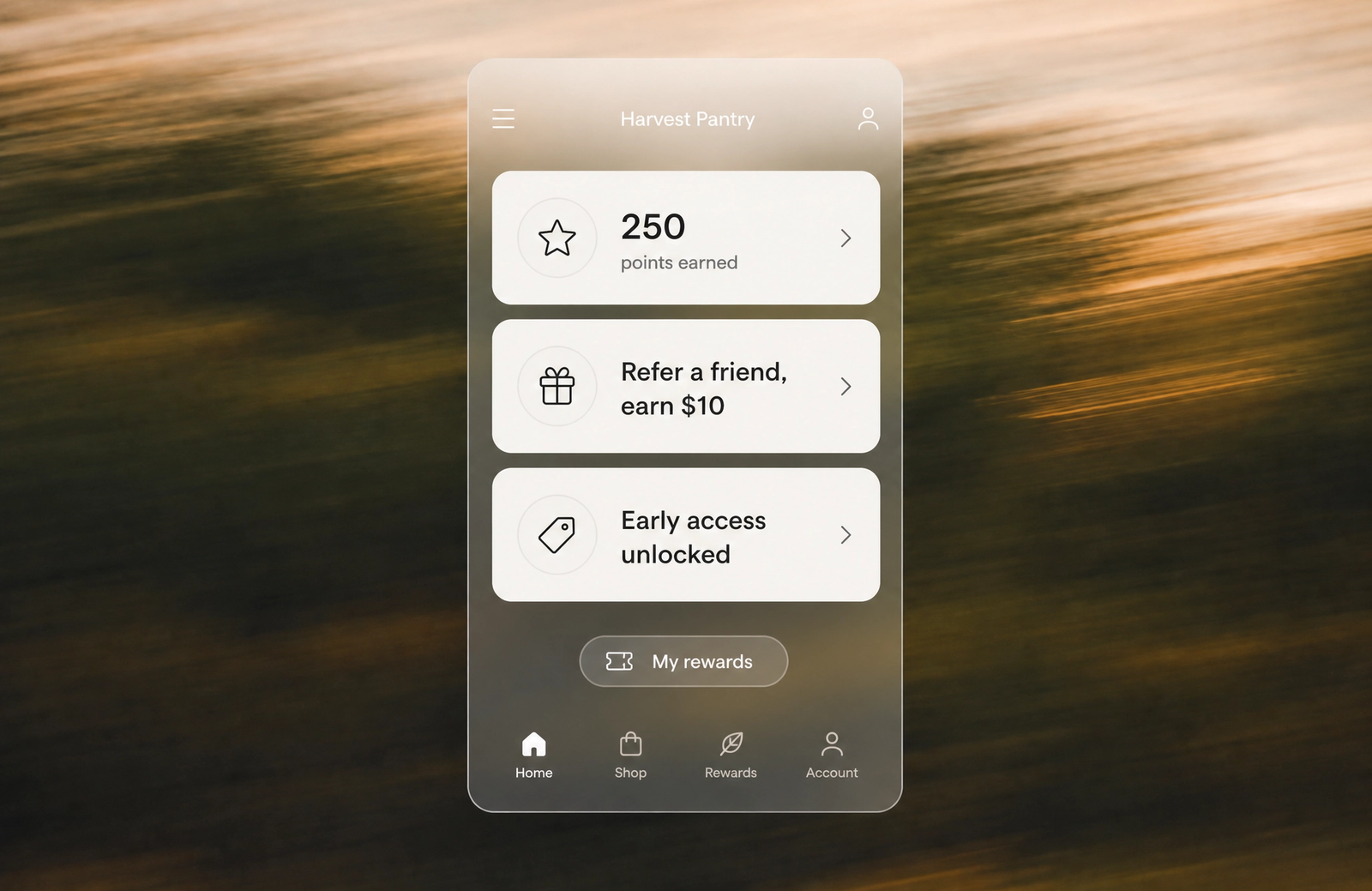Minimalist landscape with "How to Set Up Your Loyalty Program for Shopify POS" text overlaid in sky, illustrating omnichannel