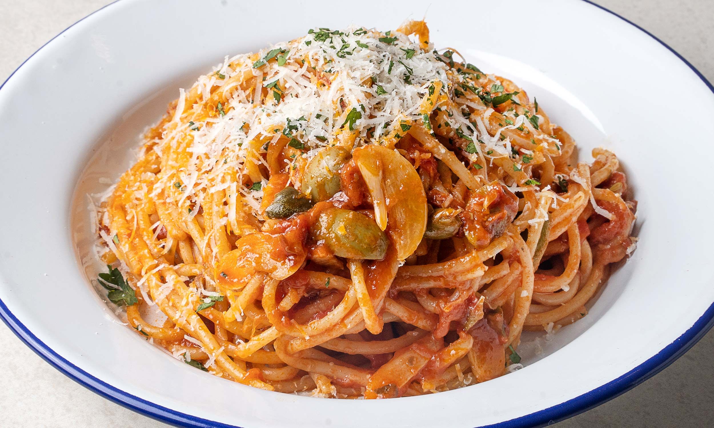 Pasta Puttanesca (Pasta with Anchovies, Capers, and Olives) Recipe