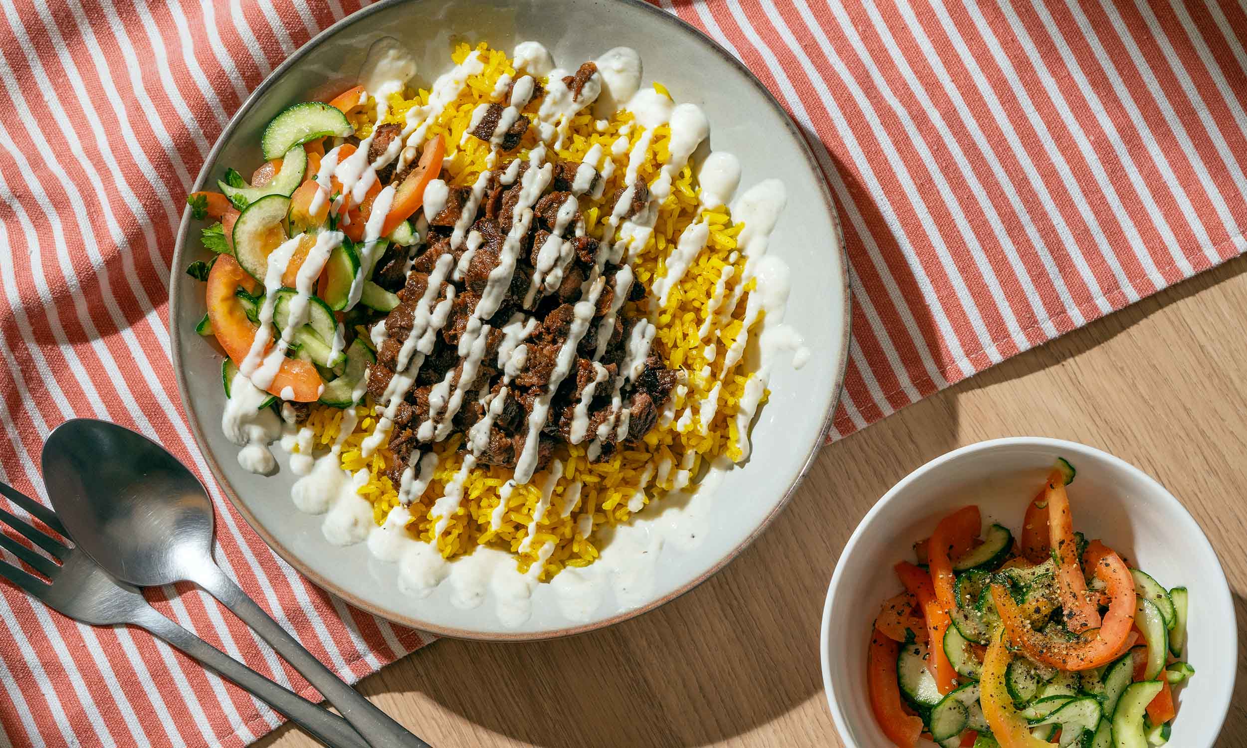 Pinoy Shawarma Rice With Garlic Yogurt Sauce Recipe | Pepper.ph