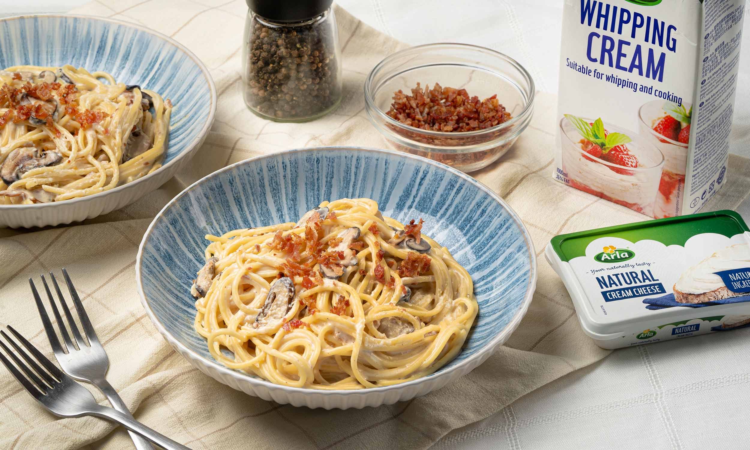 Better Pinoy Carbonara with Cream Cheese Recipe | Pepper.ph