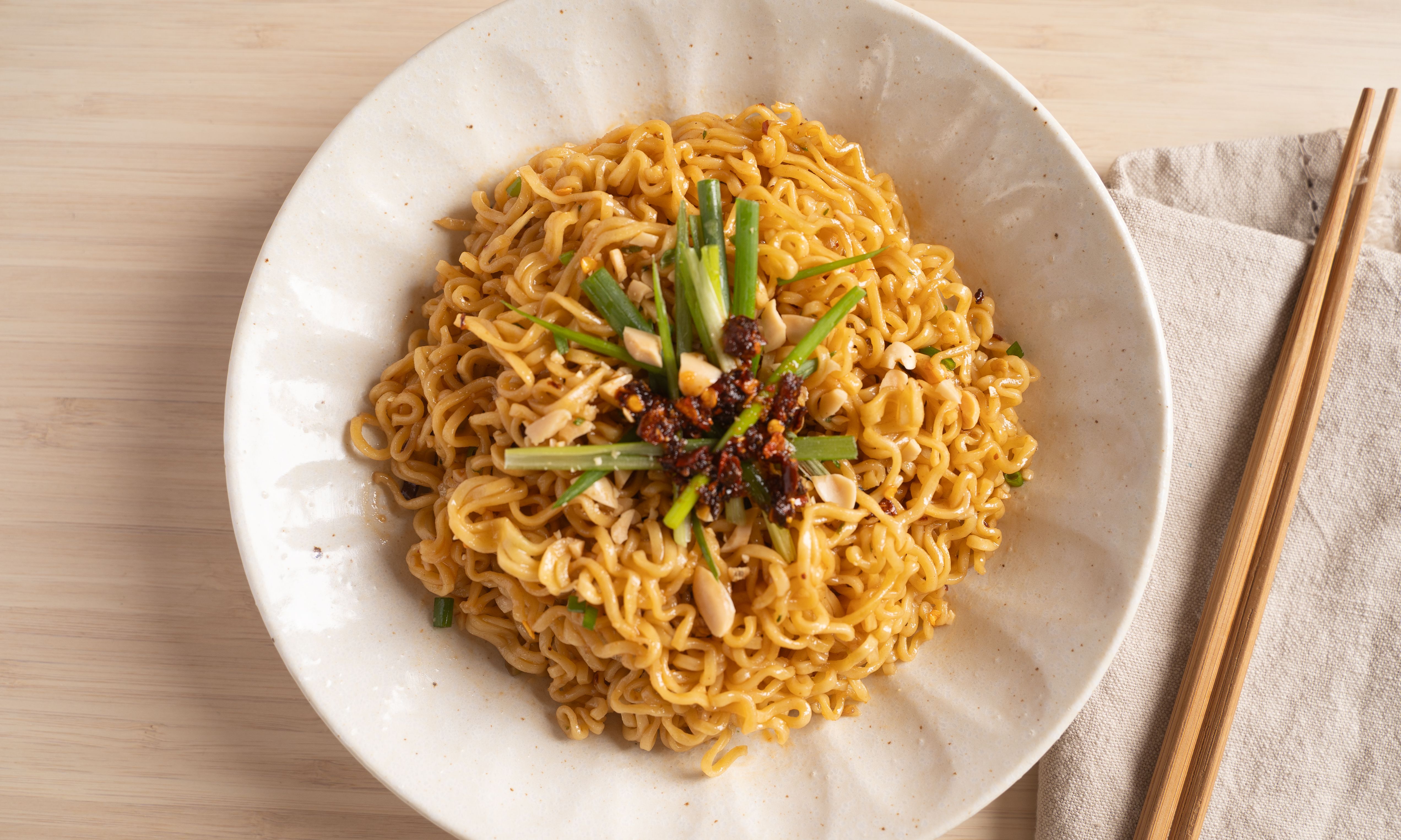 Chili Oil Peanut Instant Noodles | Pepper.ph - Easy and Practical Filipino Recipes