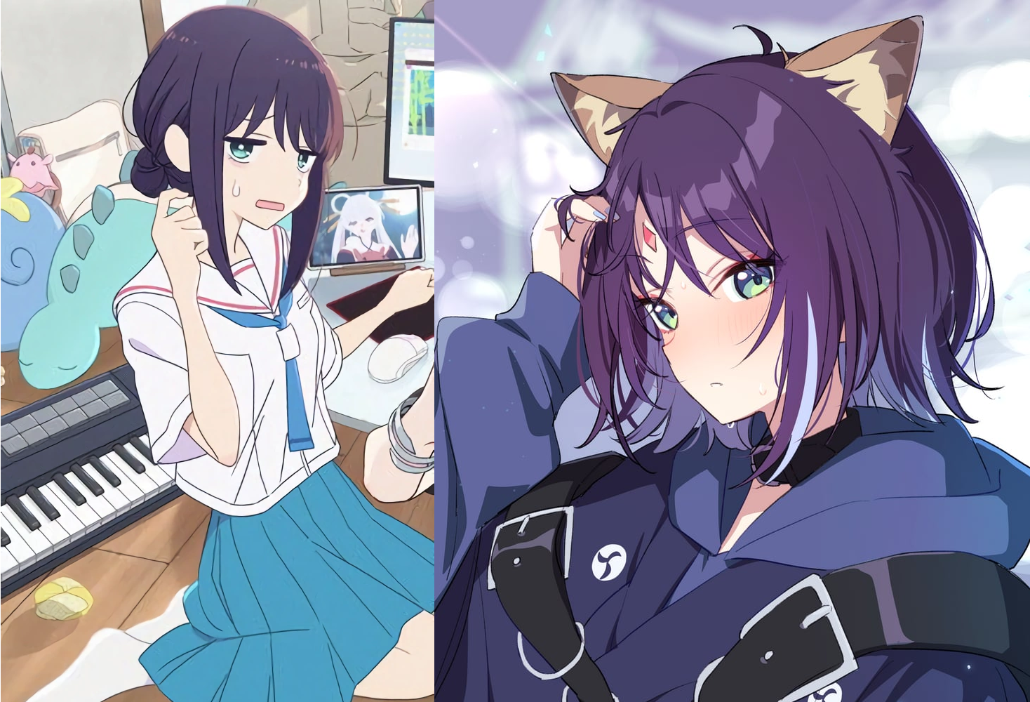 Iroha, la protagonista y su avatar en el mundo virtual