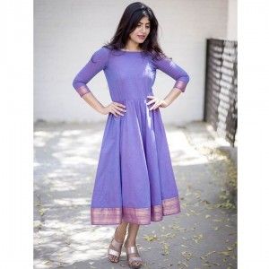 LAVENDER COLOR STYLISH LONG FROCK