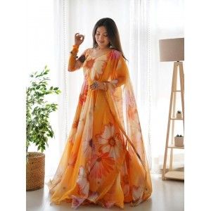 SHINNING LIKE A SUN ORGANZA ANARKALI