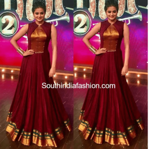 MAROON COLOR SOUTH INDIAN FASHION GOWN