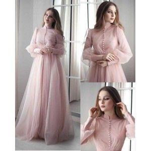 PEACH COLOR PRINCESS GOWN