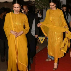 DEEPIKA PADUKONE HALDI SPECIAL STITCHED SALWAR SUIT OUTFIT