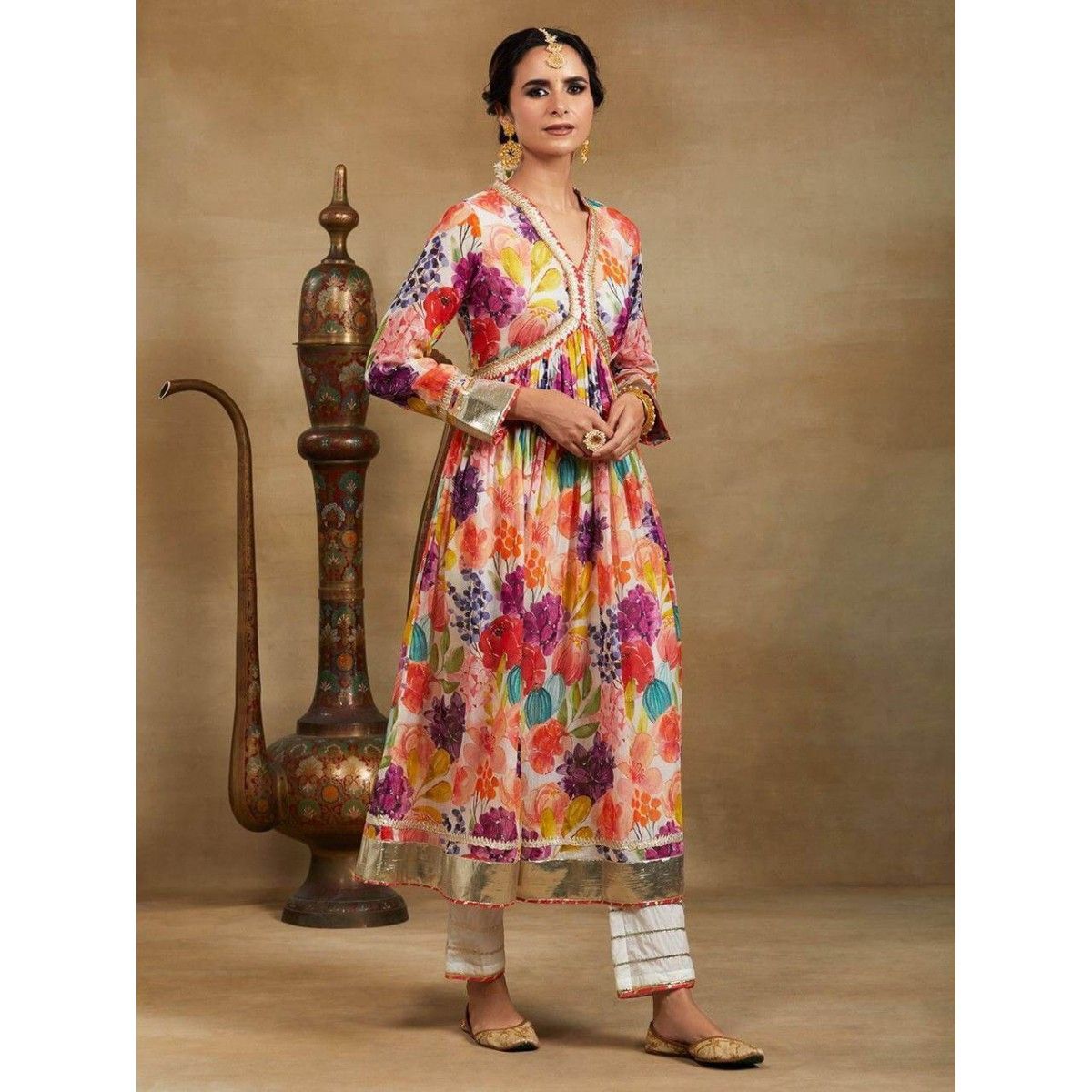 PARTYWEAR PALAZZO SUIT IN MUSLIN COTTON FABRIC