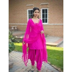 PINKISH PUNJABI PATIALA SALWAR KAMEEZ SET