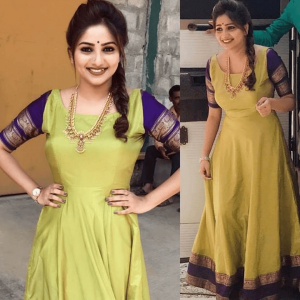 GREEN COLOR SOUTH INDIANS FAVOURITE PATTU GOWN STYLE | SOUTH INDIAN FASHION OUTFIT |