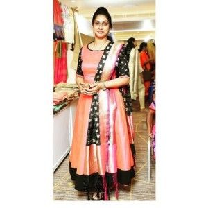 PINK COLOR LONG GOWN WITH HEAVY BANARASI DUPATTA