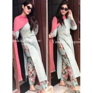 DESIGNER FLORAL PRINT PANT STYLE FULLY STICH SALWAR SUIT DUPATTA