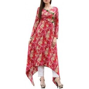 RED COLOR UP AND DOWN KURTI