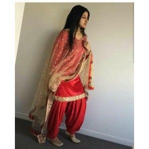 RED COLOR WEDDING WEAR PUNJABI PATIALA SUIT