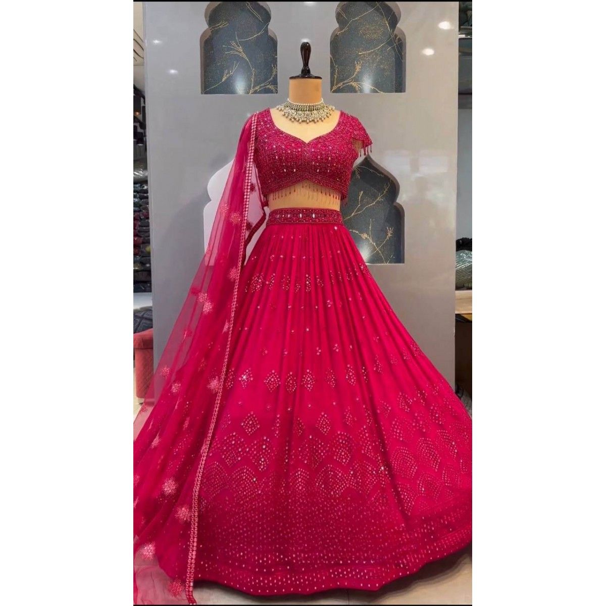 RANI PINK COLOR GORGEOUS LEHENGA CHOLI