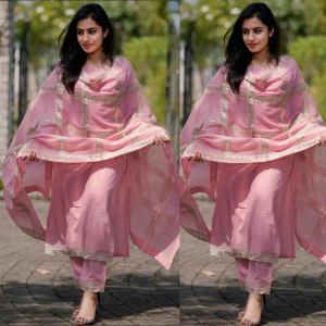 PINK KHADI COTTON STYLISH SPRING SALWAR SUIT