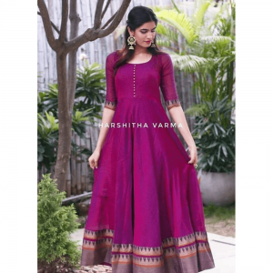 MAJENTA COLOR SOUTH INDIAN FASHION WEDDING GOWN