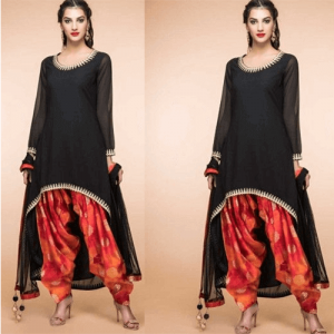 TRAIL CUT KURTI WITH PATIALA PANT AND DUPATTA