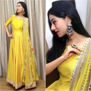 HALDI SPECIAL DESIGNER ANARKALI GOWN OF AMRUTA RAO