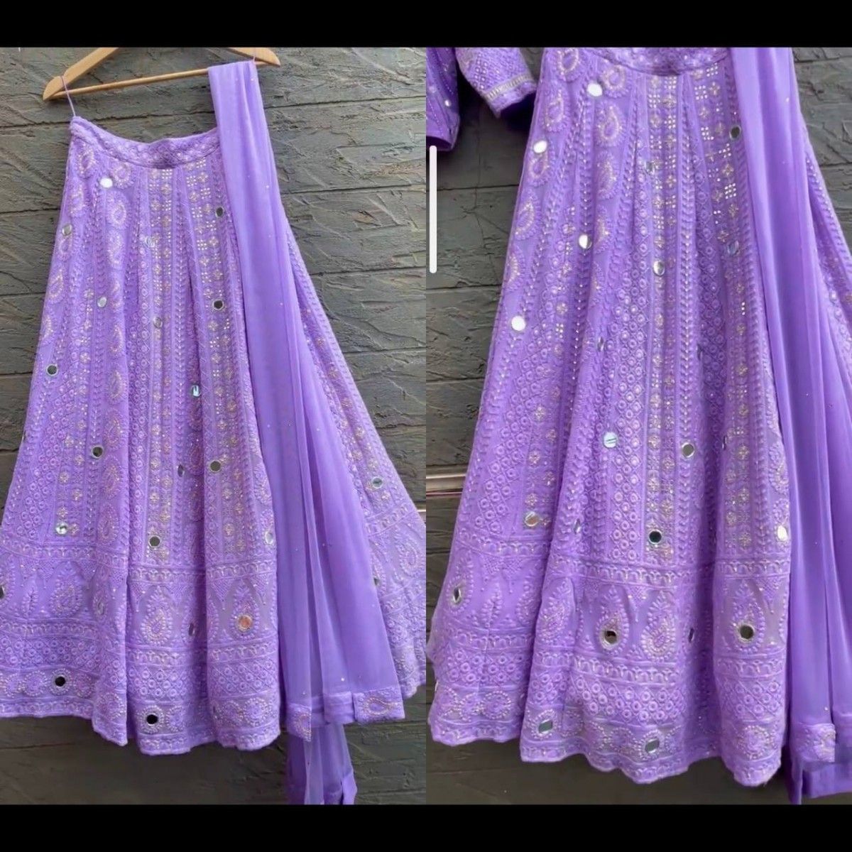 LAVANDER COLOR 10 KALI DESIGNER LEHENGA