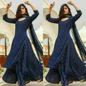 NAVY BLUE COLOR FULL STITCHED FESTIVAL SPECIAL ANARKALI SUIT