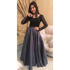 JANNAT ZUBAIR LONG SLEEVE PARTY WEAR CROP TOP