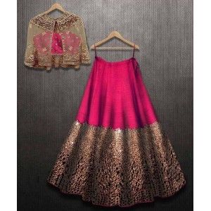 PARTY WEAR JACKET LEHENGA IN BEAUTIFUL PINK COLOR