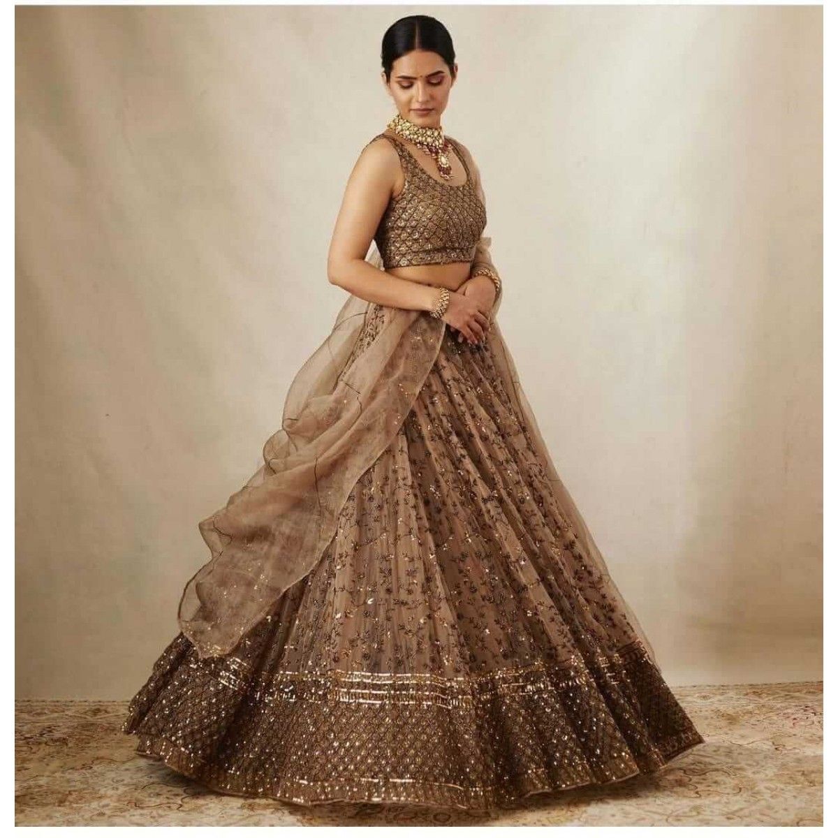 DESIGNER NET LEHENGA CHOLI