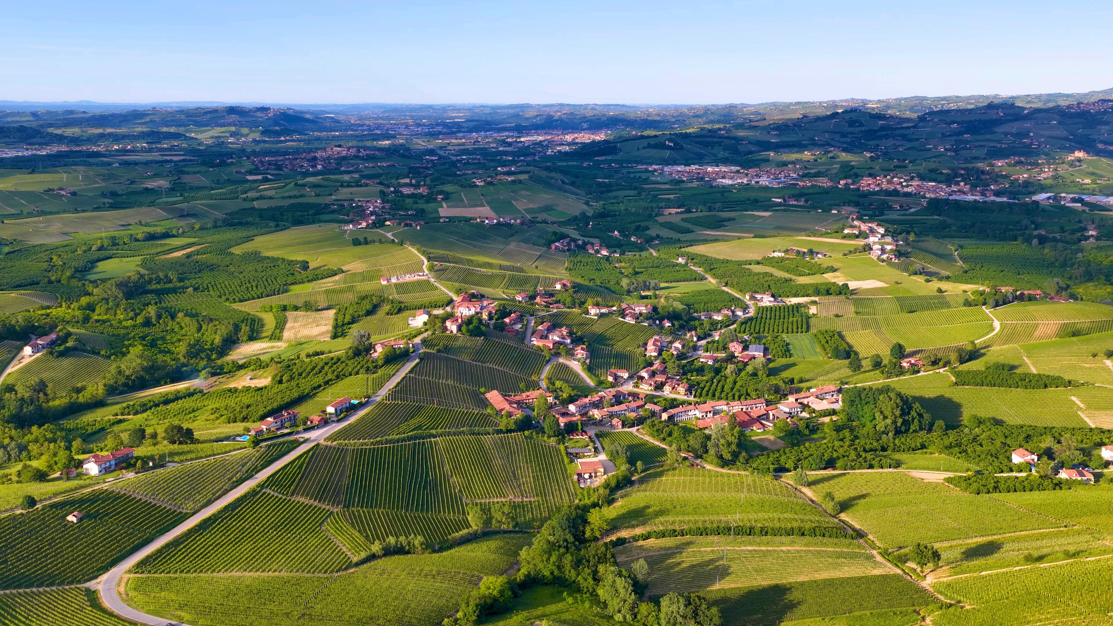 Vue aérienne d'un village