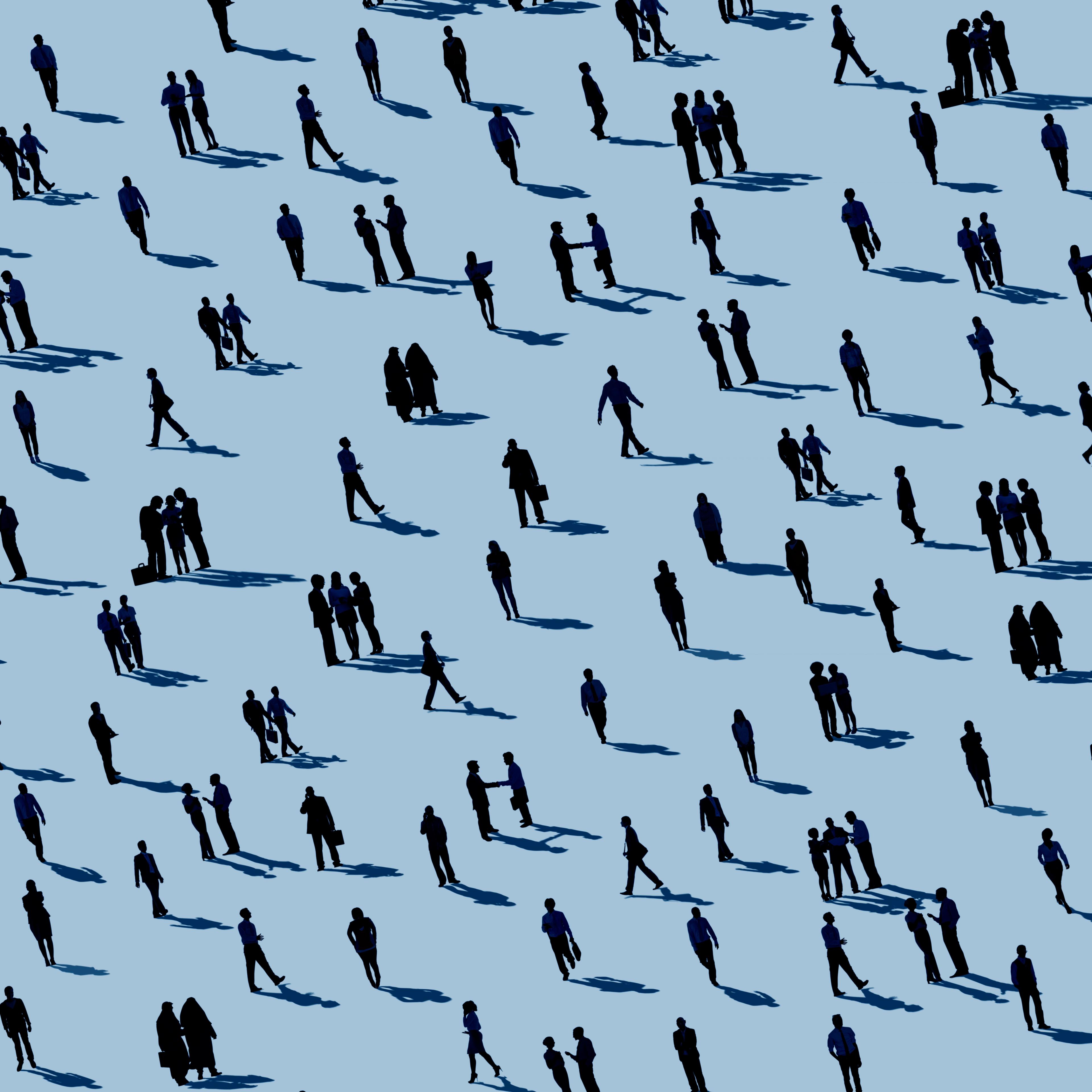 Foule de personnes vue de haut représentant un échantillon