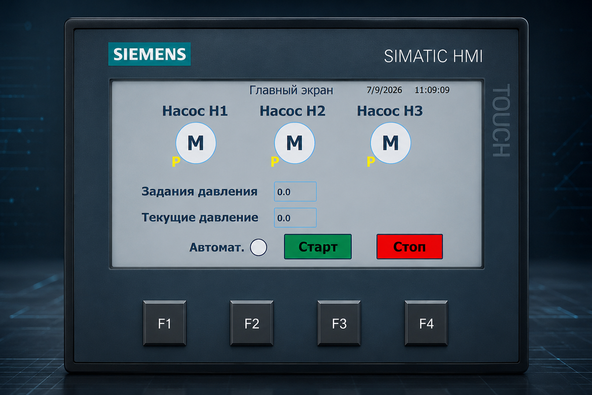 Головний екран для керування насосами