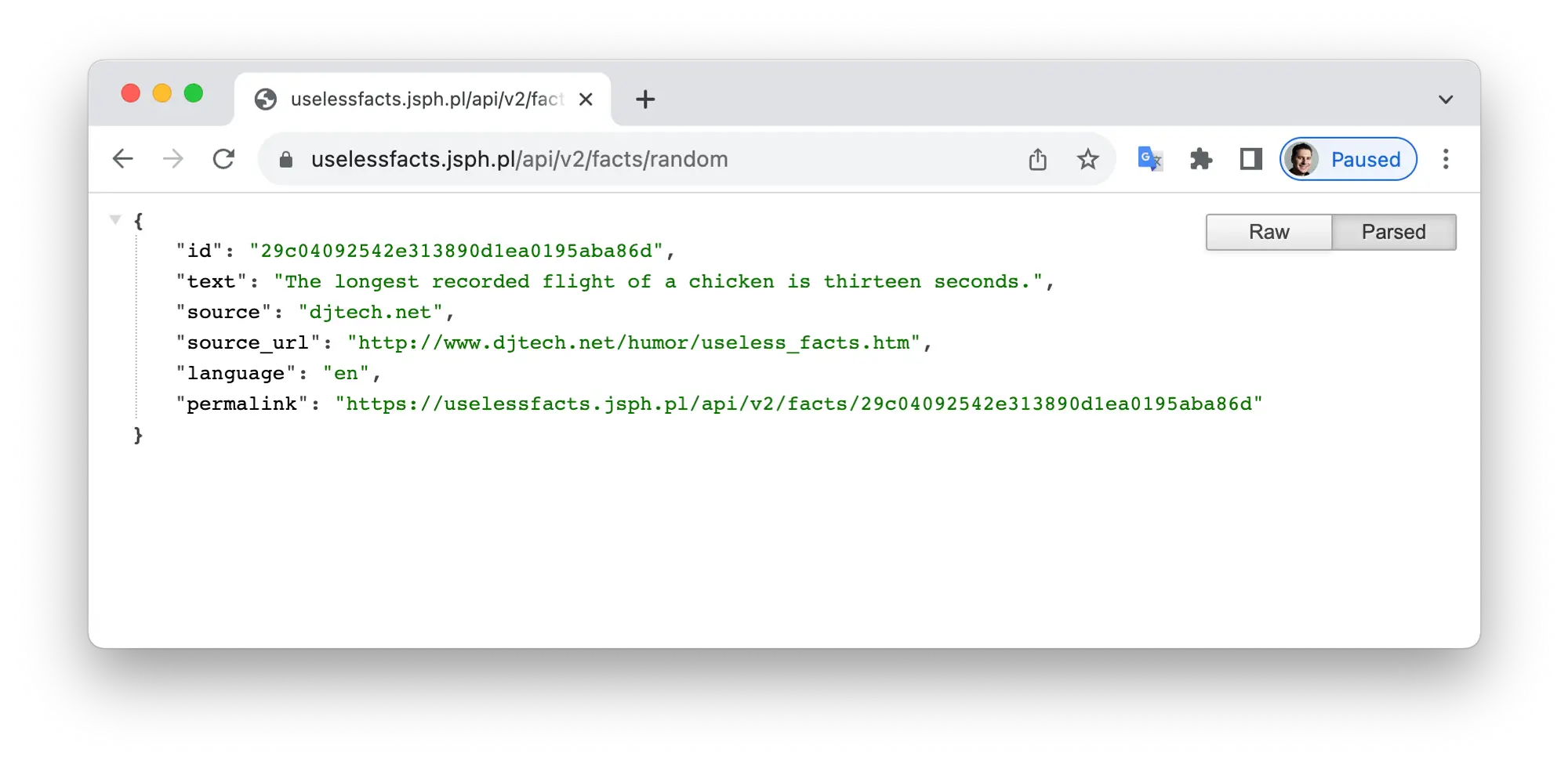 Google Chrome的JSON Formatter插件