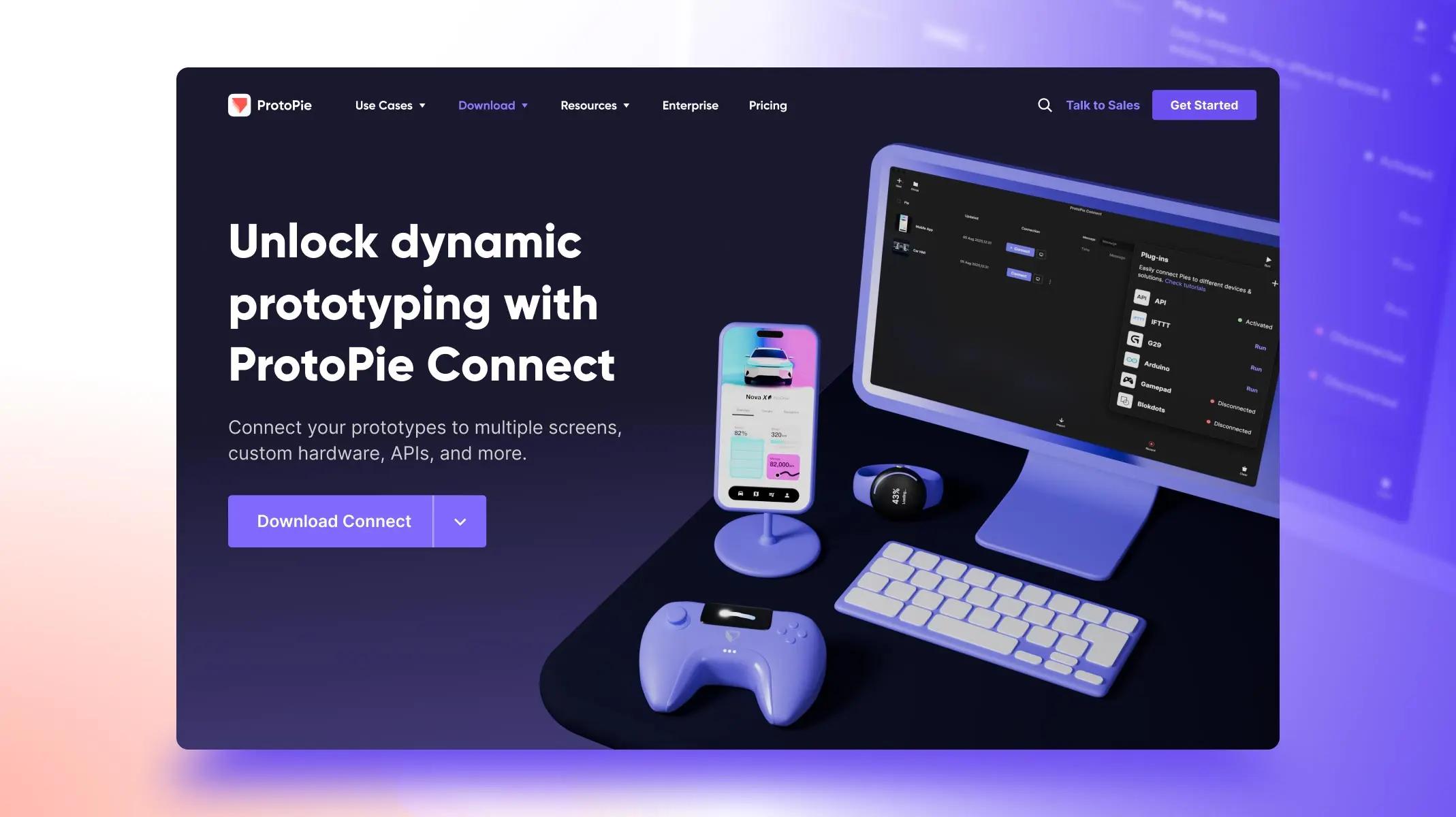 使用 ProtoPie Connect 进行动态原型设计