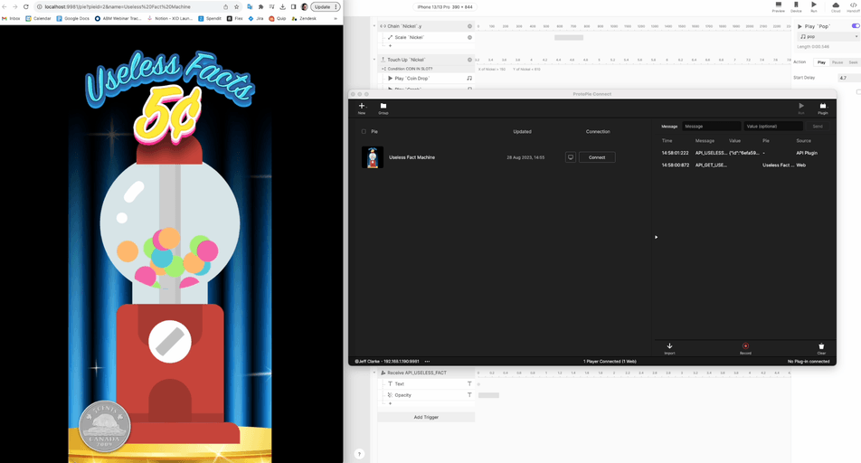 将硬币拖到口香糖机的手柄上方,然后松开