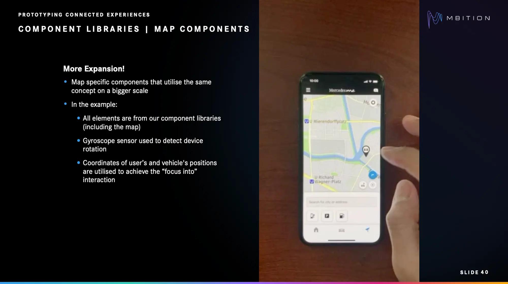 Mercedes me应用中使用地图组件的示例