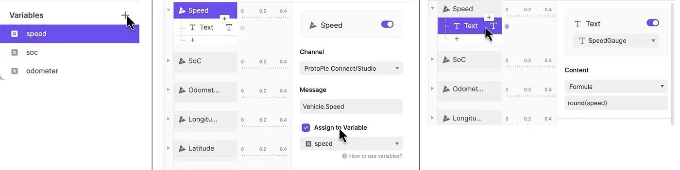 告诉Protopie 如何接收车辆数据以及如何使用这些数据